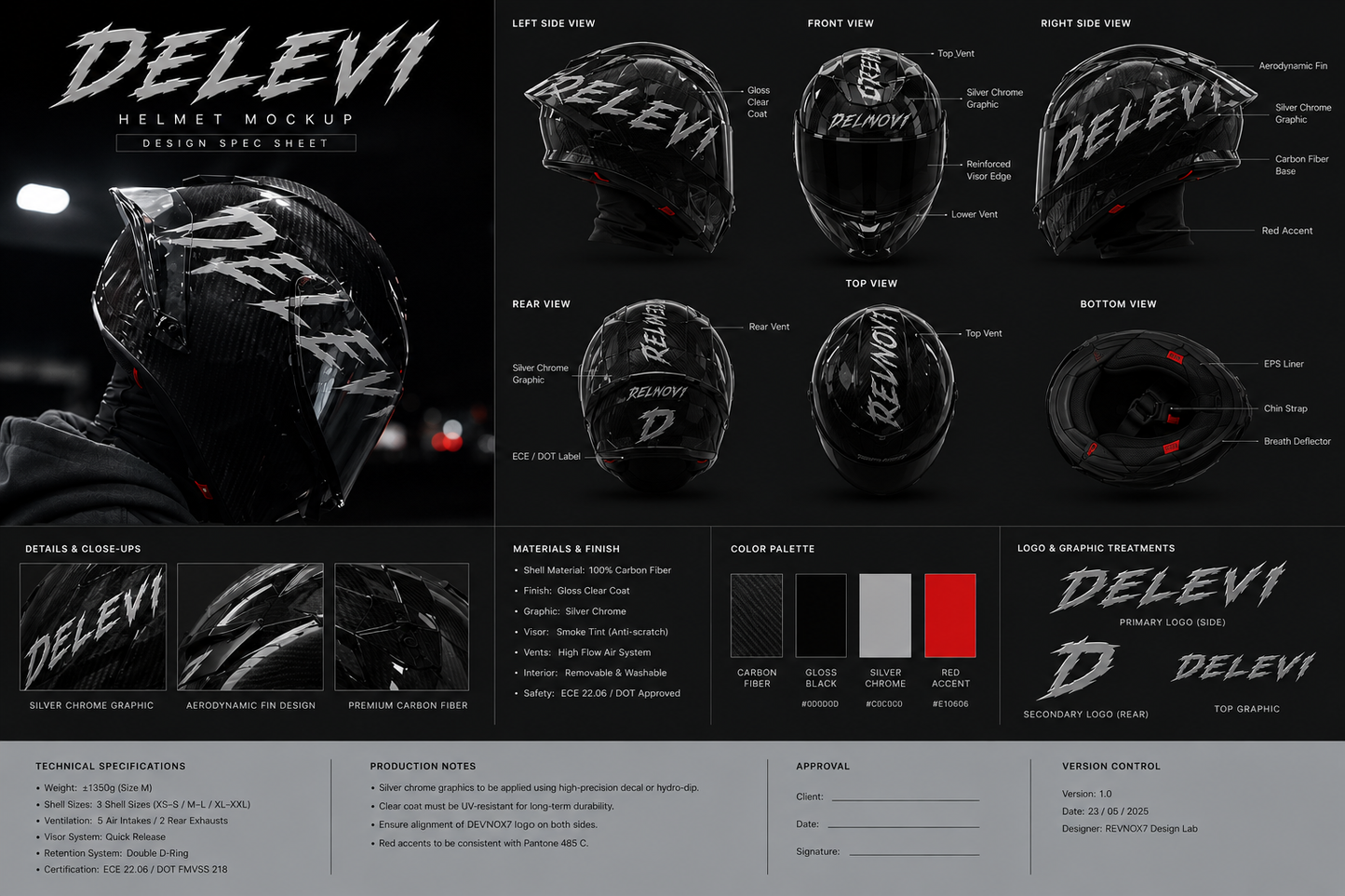 'DELEVI' helmet sticker