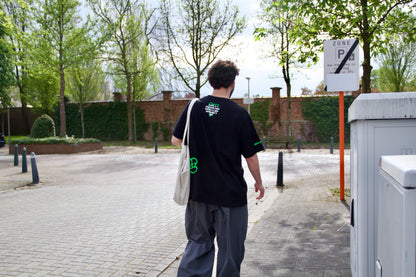 Black fluo green rubber tee