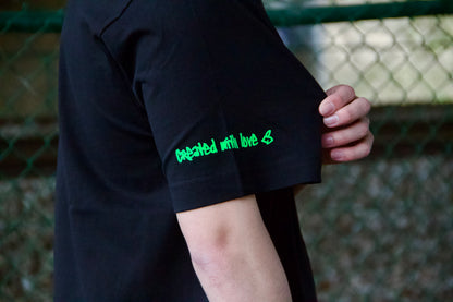 Black fluo green rubber tee